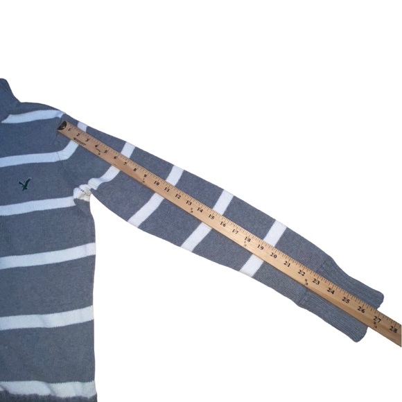 American Eagle Outfitters 1/4 Zip White Gray Sweater - Men’s Medium - Picture 5 of 10